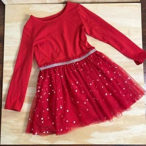 Cat & Jack Red Long Sleeve Dress